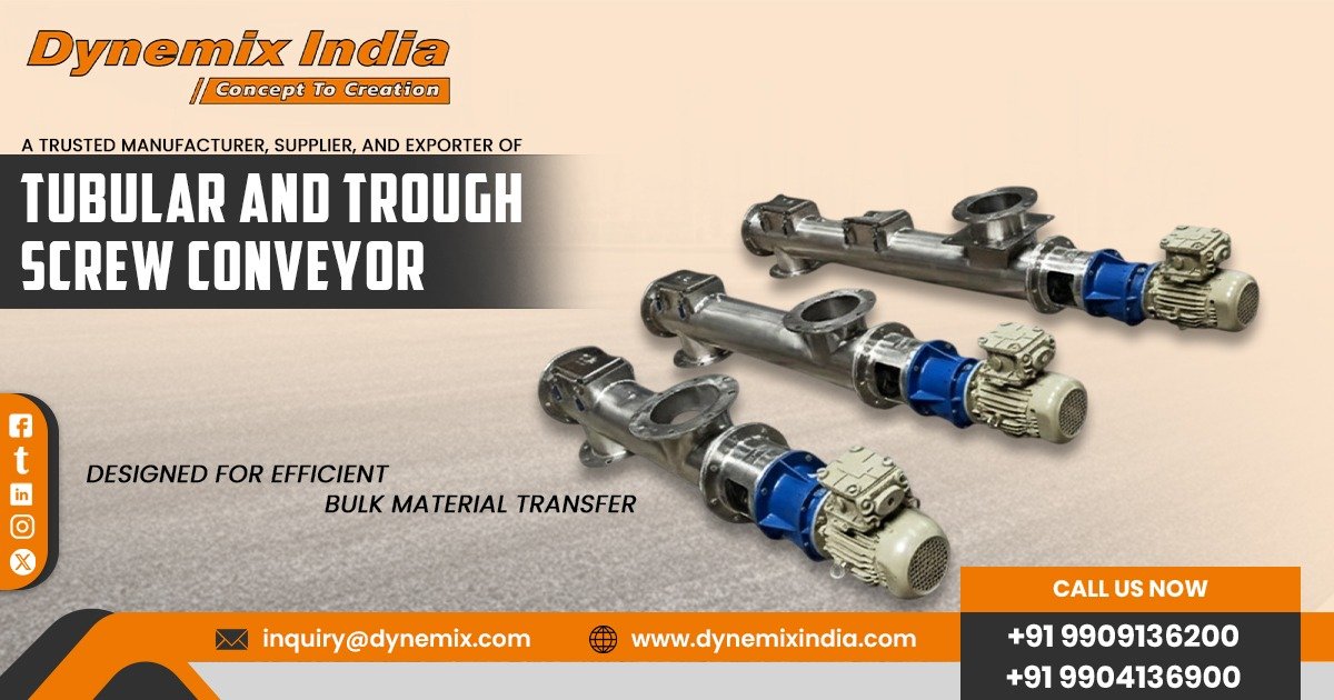 Manufacturer of Tubular and Trough Screw Conveyor